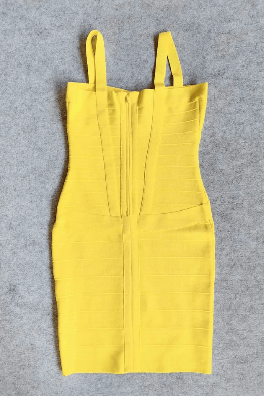 Heidi Bandage Mini Dress - Sun Yellow - Fashionpara