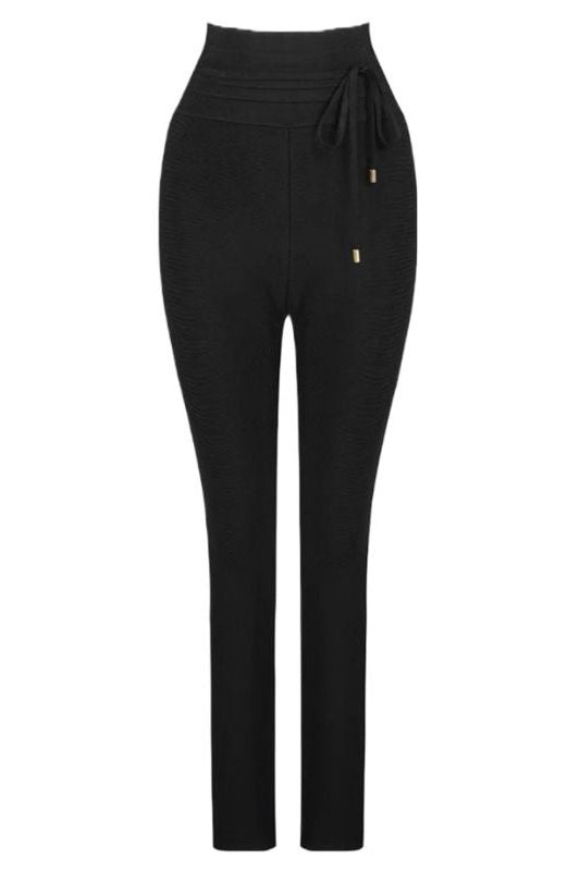 High Waist Bandage Jumpsuit Pant - Classic Black - Fashionpara