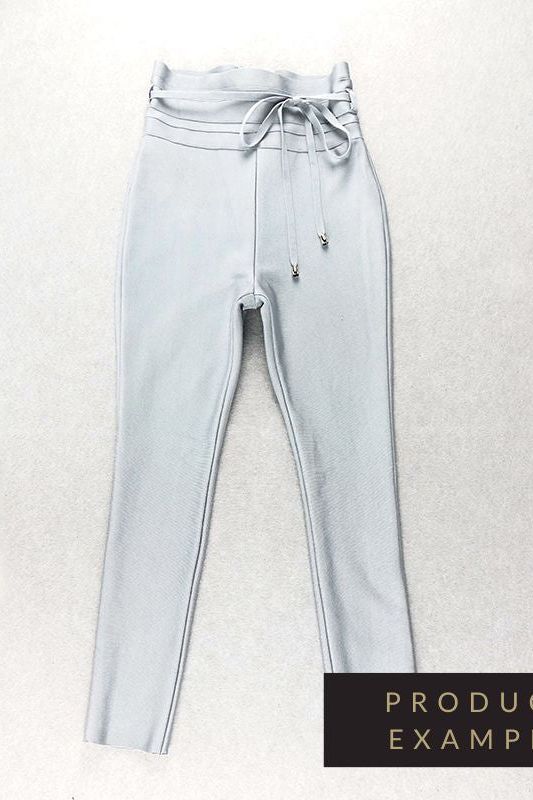 High Waist Bandage Jumpsuit Pant - Silver - Fashionpara