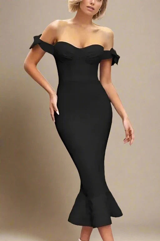 Hunter Bandage Midi Dress - Classic Black - Fashionpara