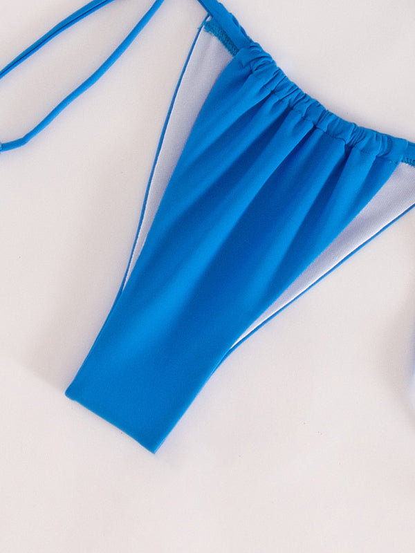 New solid color split swimsuit tube top sexy bikini