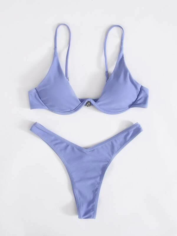 New sexy bikini solid color underwire swimsuit