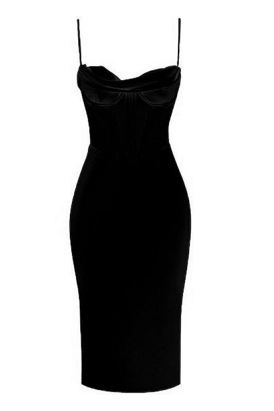 Indi Bodycon Dress - Classic Black - Fashionpara