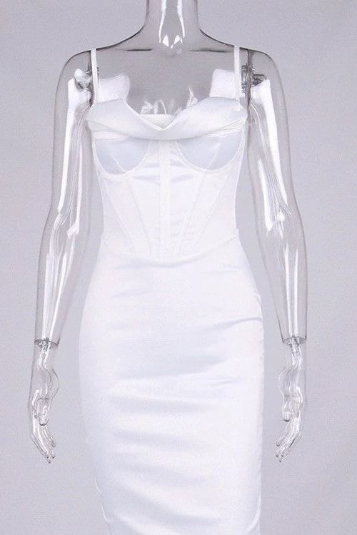 Indi Bodycon Dress - Pearl White - Fashionpara