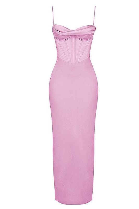 Indi Bodycon Maxi Dress - Blush Pink - Fashionpara