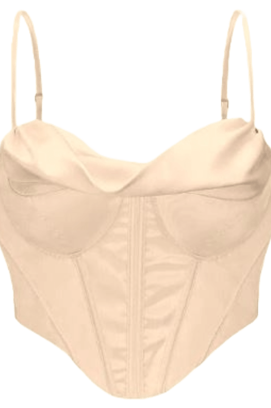 Indi Corset Crop Top - Cream - Fashionpara