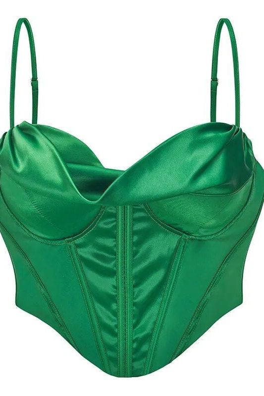 Indi Corset Crop Top - Emerald Green - Fashionpara