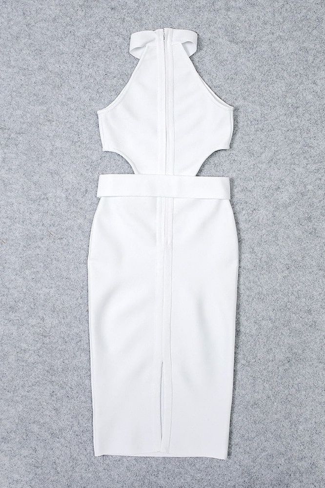 Isabella Bandage Midi Dress - Pearl White