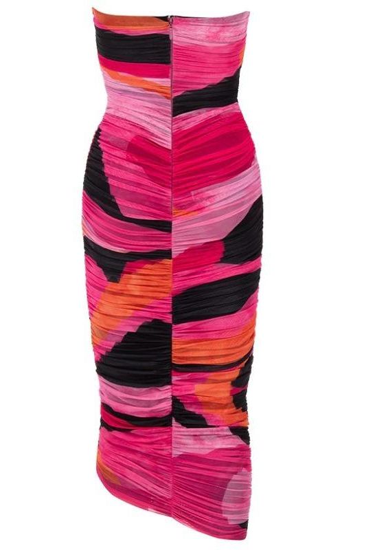 Isla Bodycon Wrap Midi Dress - Hot Pink - Fashionpara