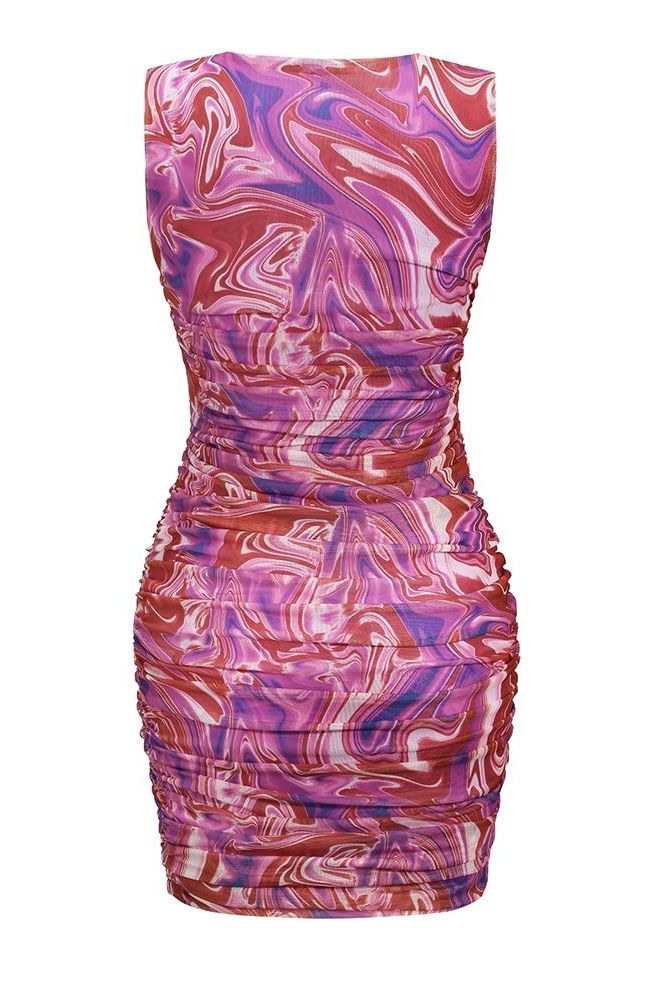 Isla Bodycon Wrap Mini Dress - Magenta Pink - Fashionpara