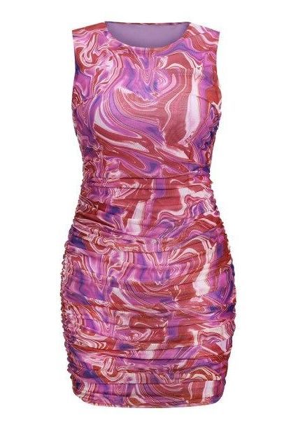 Isla Bodycon Wrap Mini Dress - Magenta Pink - Fashionpara