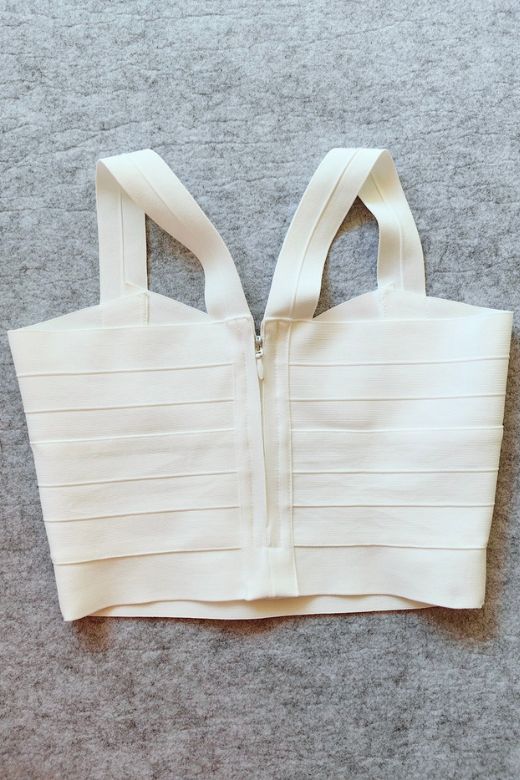 Jay Bandage Crop Top - Pearl White - Fashionpara