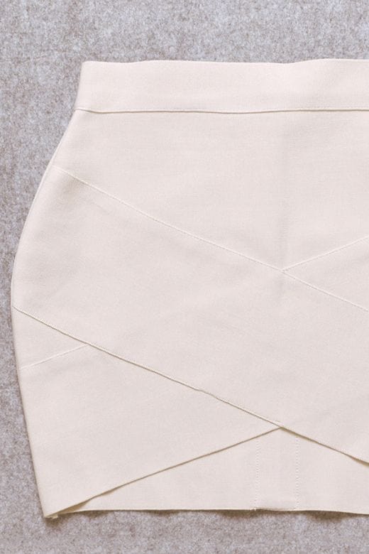 Jay High Waist Bandage Mini Skirt - Cream