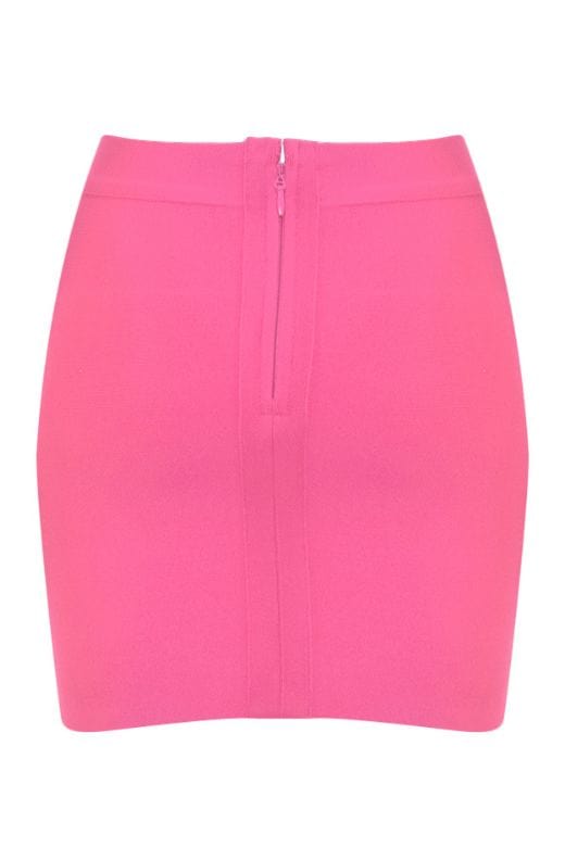 Jay High Waist Bandage Mini Skirt - Hot Pink