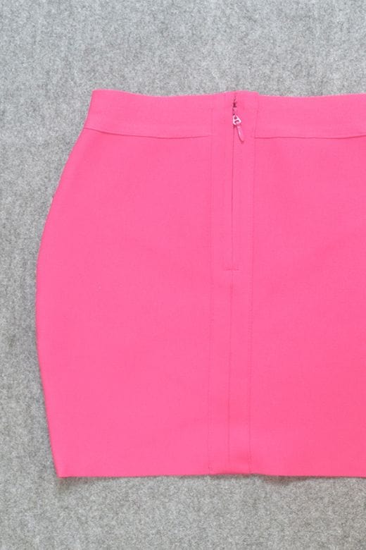 Jay High Waist Bandage Mini Skirt - Hot Pink - Fashionpara