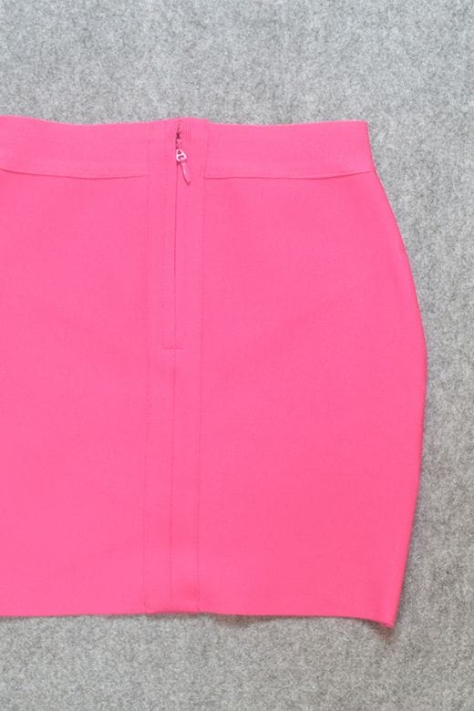 Jay High Waist Bandage Mini Skirt - Hot Pink - Fashionpara