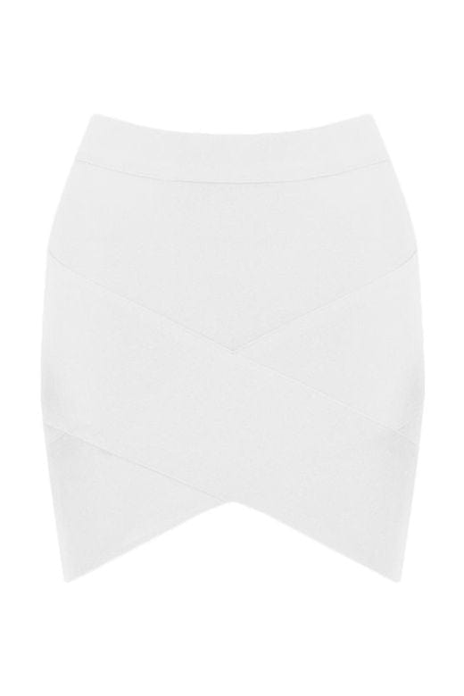 Jay High Waist Bandage Mini Skirt - Pearl White - Fashionpara