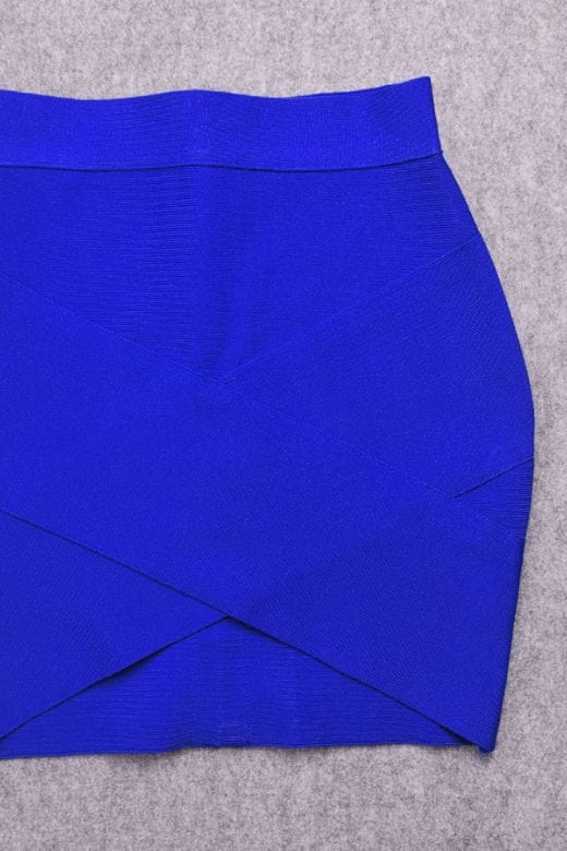 Jay High Waist Bandage Mini Skirt - Royal Blue - Fashionpara