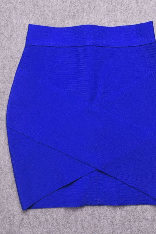 Jay High Waist Bandage Mini Skirt - Royal Blue - Fashionpara