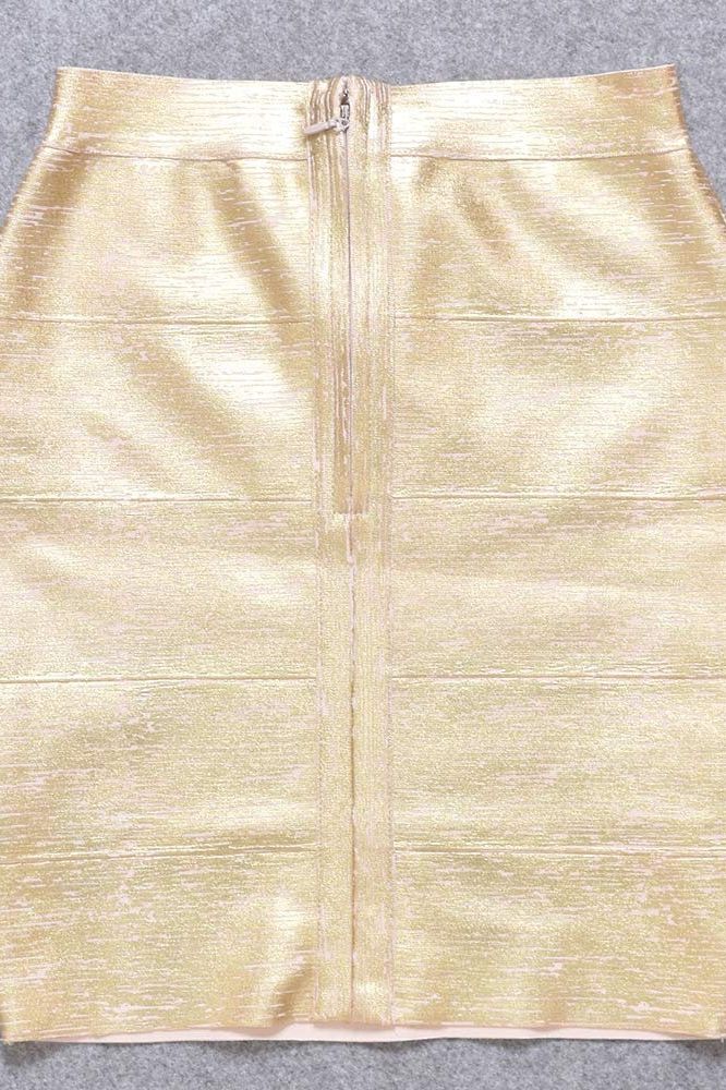 Jess Bandage Top and Mini Skirt Set - Gold