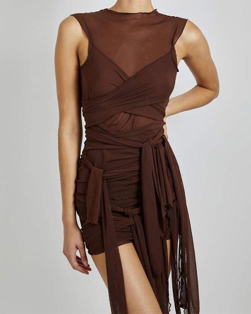 Earth Spirit Draped Dress - Fashionpara