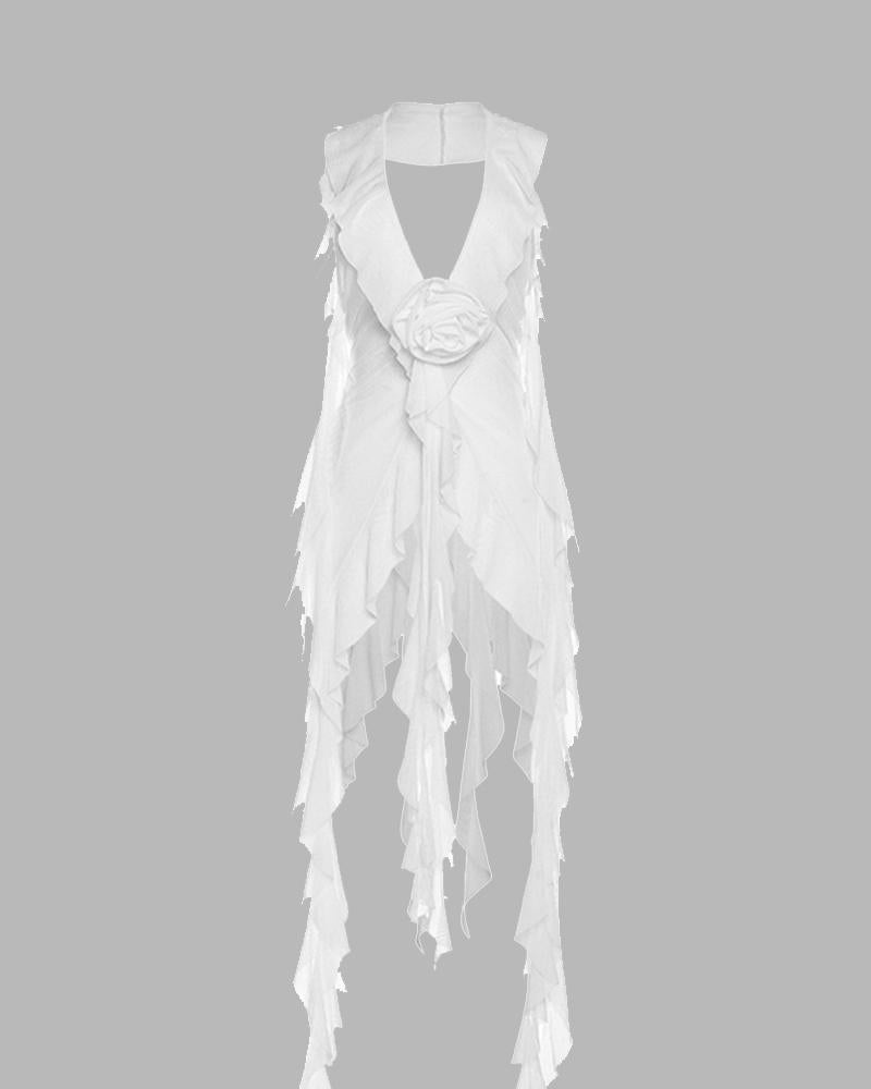 Ethereal Ruffle Tie Cover Up - Fashionpara