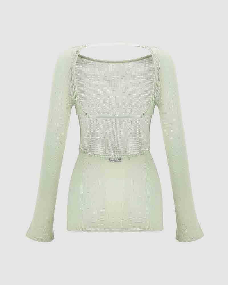 Etcher Knit Backless Top - Fashionpara