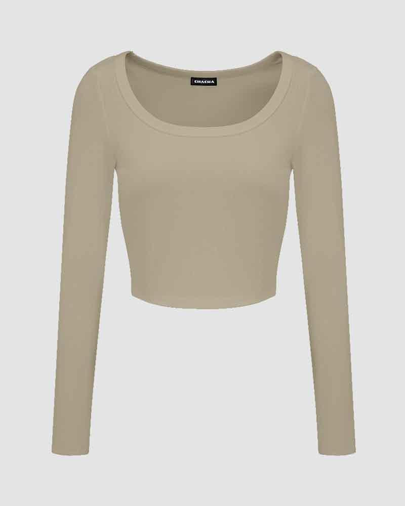 Esshall Scoop Neck Cropped Top