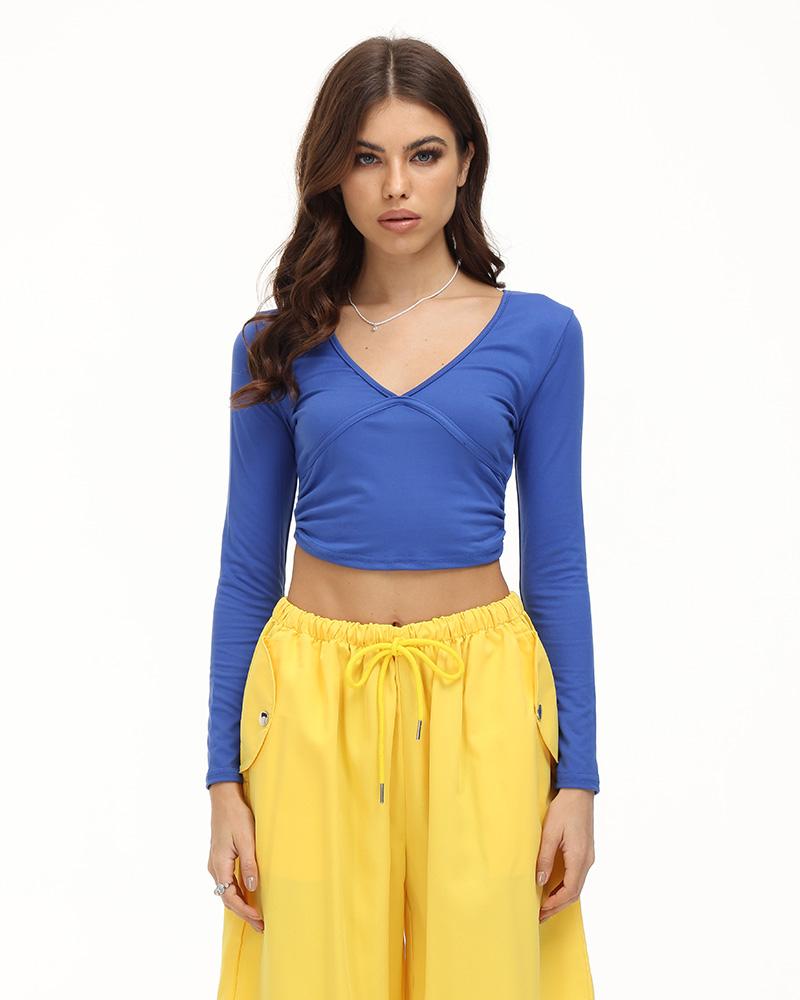 Elemental Spark Cropped V-Neck Top