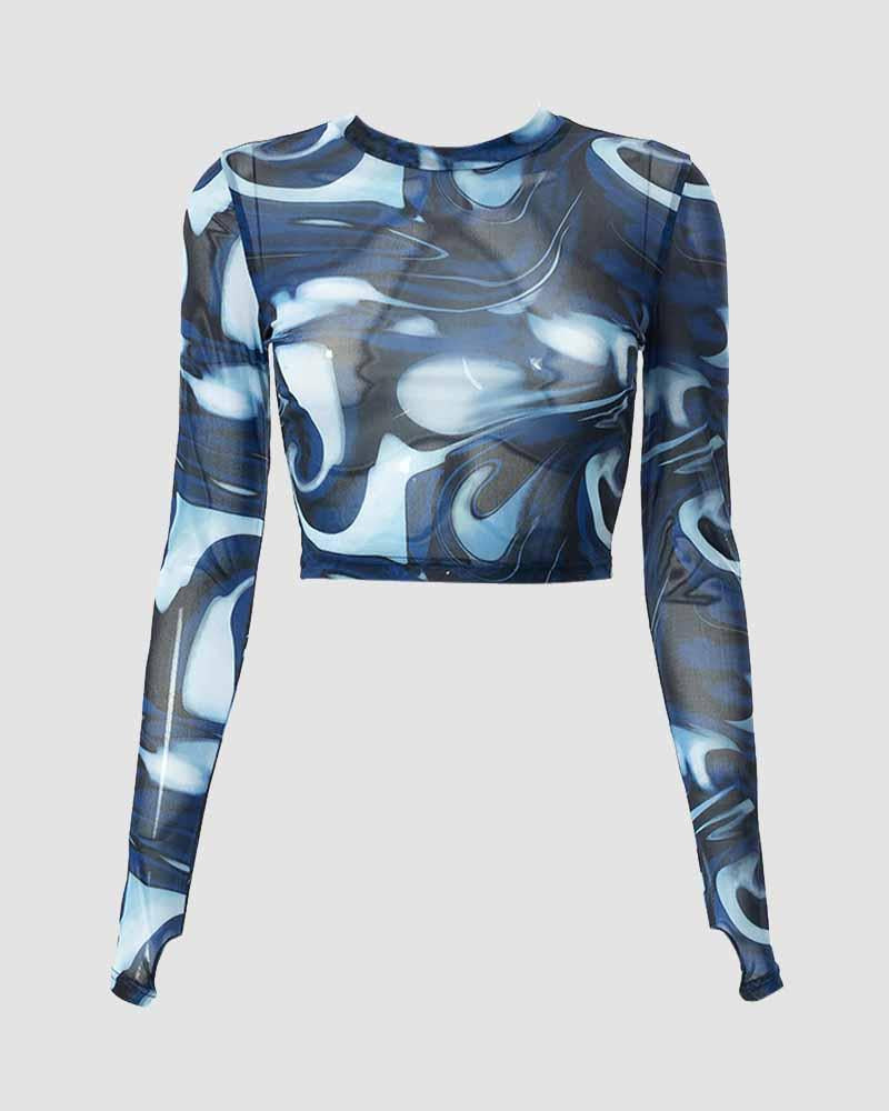 Edge Charge Mesh Wave Top - Fashionpara