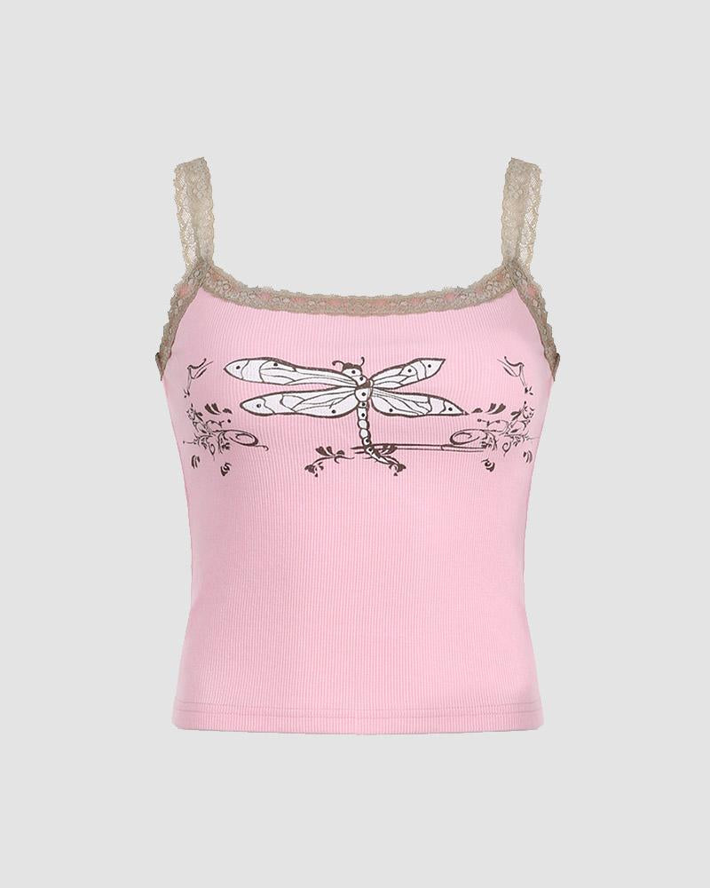 Dragonfly Dreams Lace Cami Top - Fashionpara