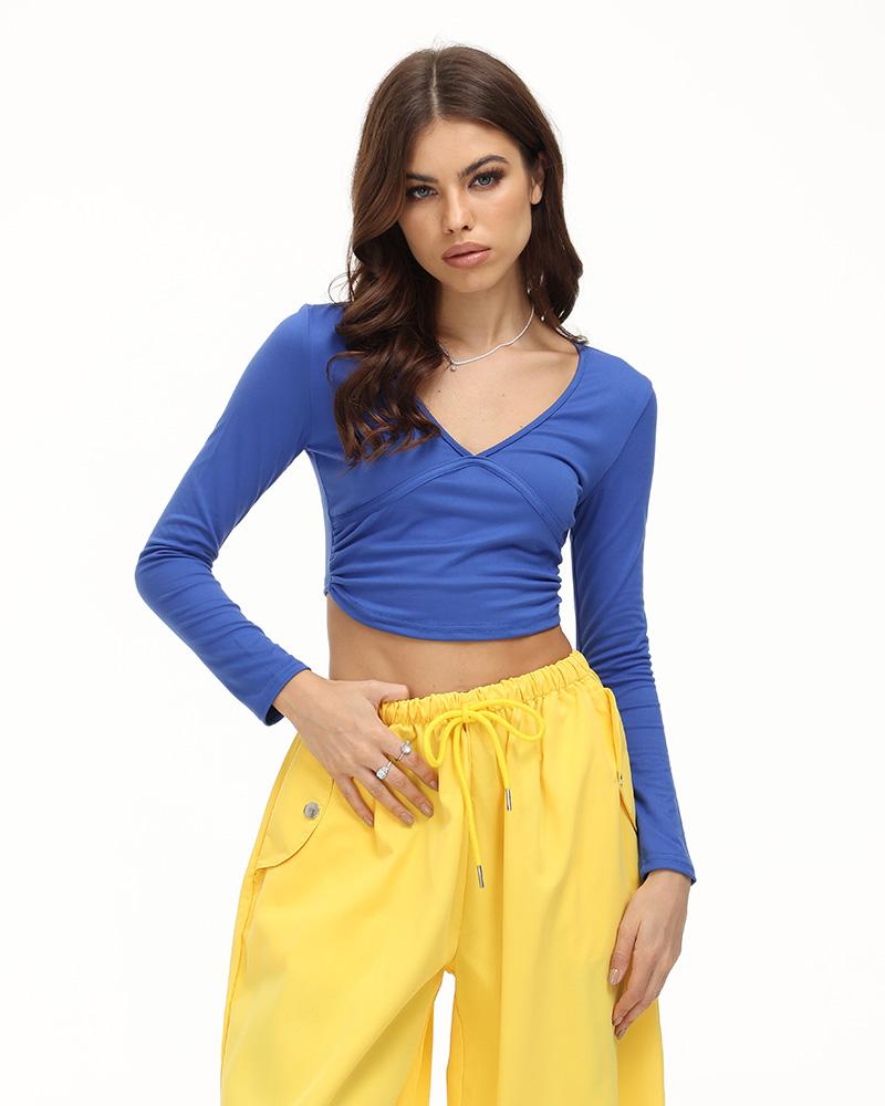 Elemental Spark Cropped V-Neck Top