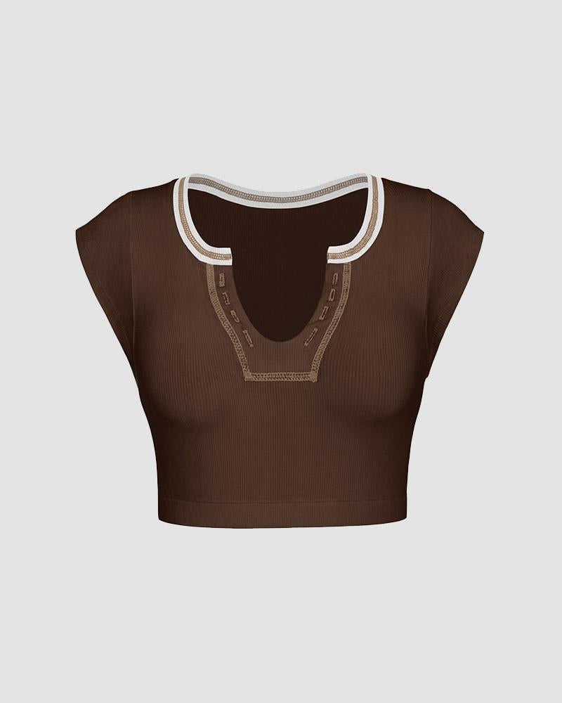 Effortless Flesh Cropped Top - Fashionpara