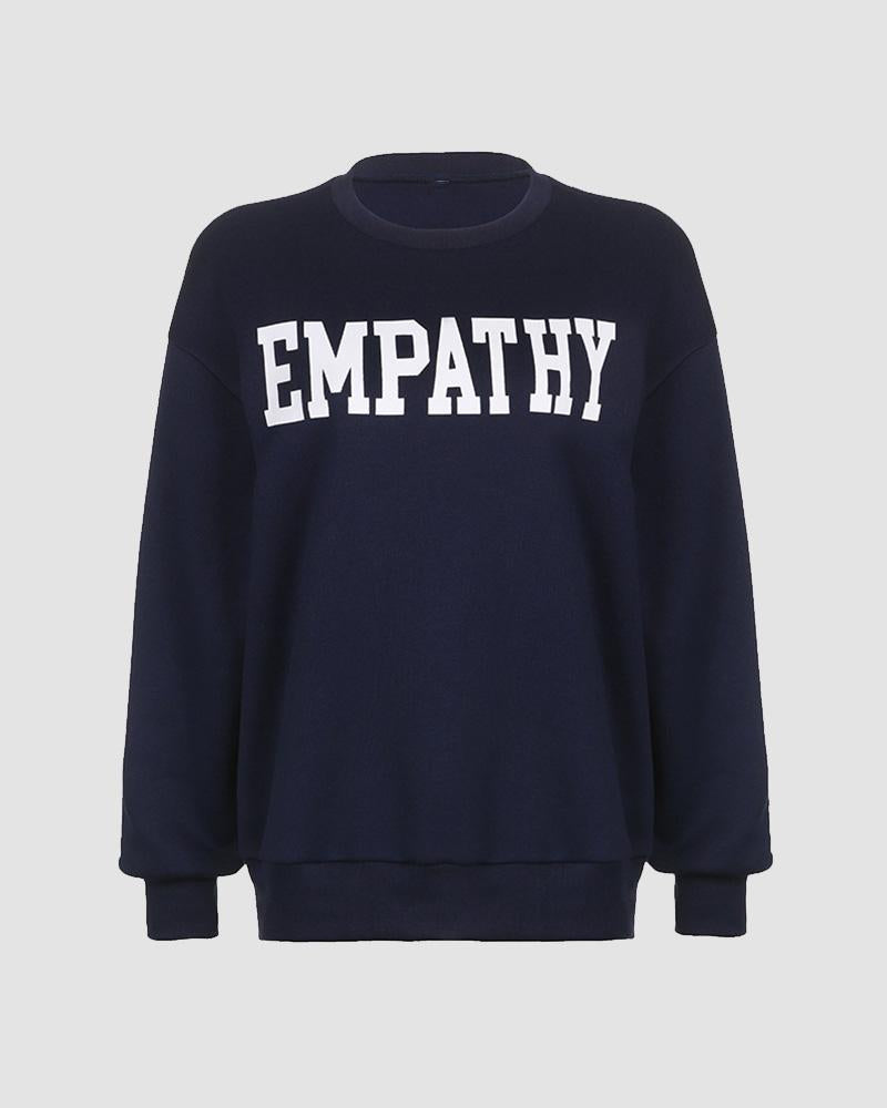 Empathy Graphic Oversized Jumper - Fashionpara