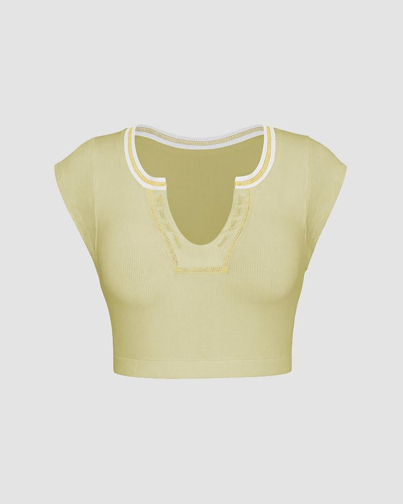 Effortless Flesh Cropped Top - Fashionpara