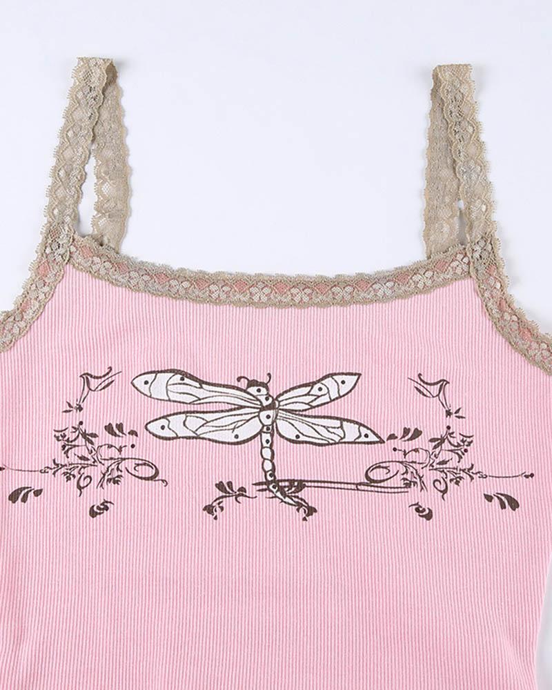 Dragonfly Dreams Lace Cami Top - Fashionpara