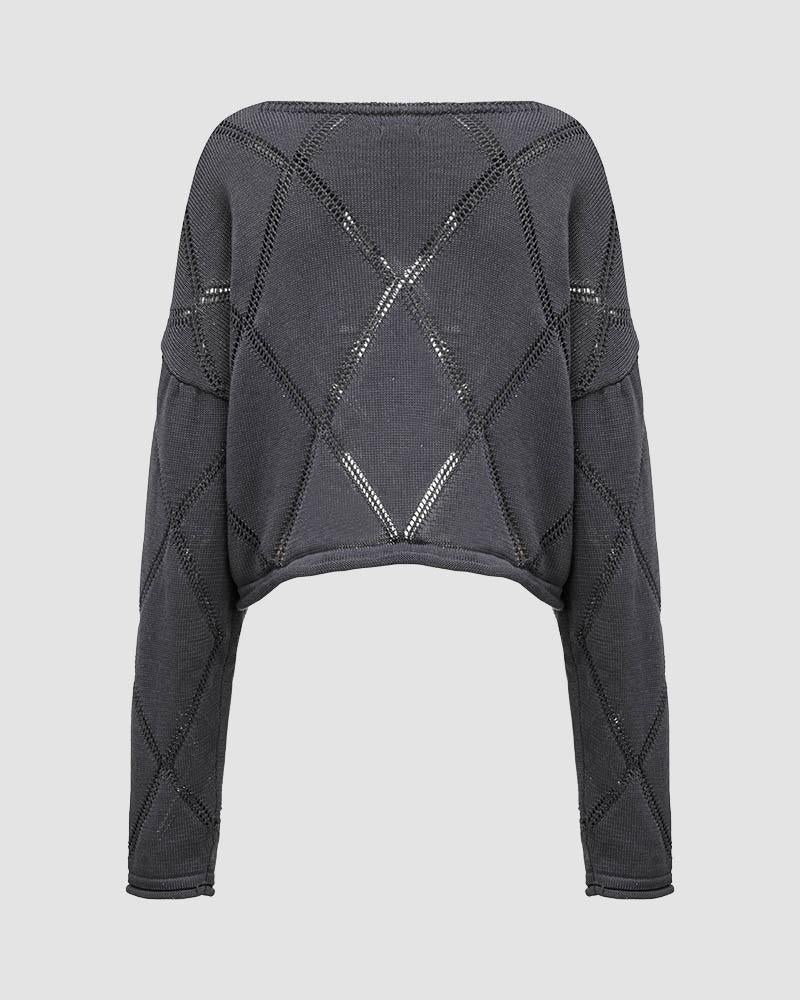 Eminence Shadow Cropped Sweater - Fashionpara