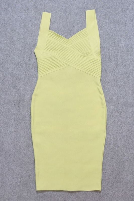 Kyla Bandage Dress - Sun Yellow - Fashionpara