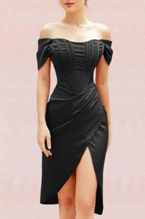 Leona Bodycon Dress - Classic Black - Fashionpara