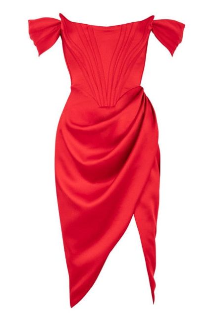 Leona Bodycon Dress - Lipstick Red - Fashionpara