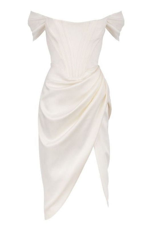 Leona Bodycon Dress - Pearl White - Fashionpara