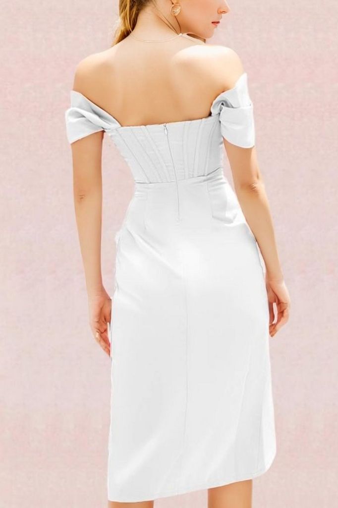 Leona Bodycon Dress - Pearl White - Fashionpara