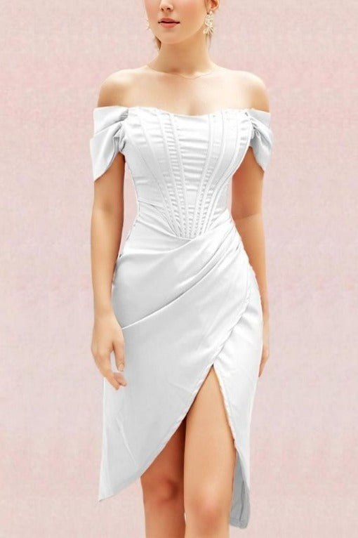 Leona Bodycon Dress - Pearl White - Fashionpara