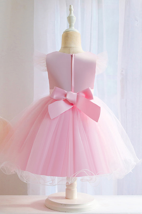 Lovely Pink Tulle Flower Girl Dress - Fashionpara