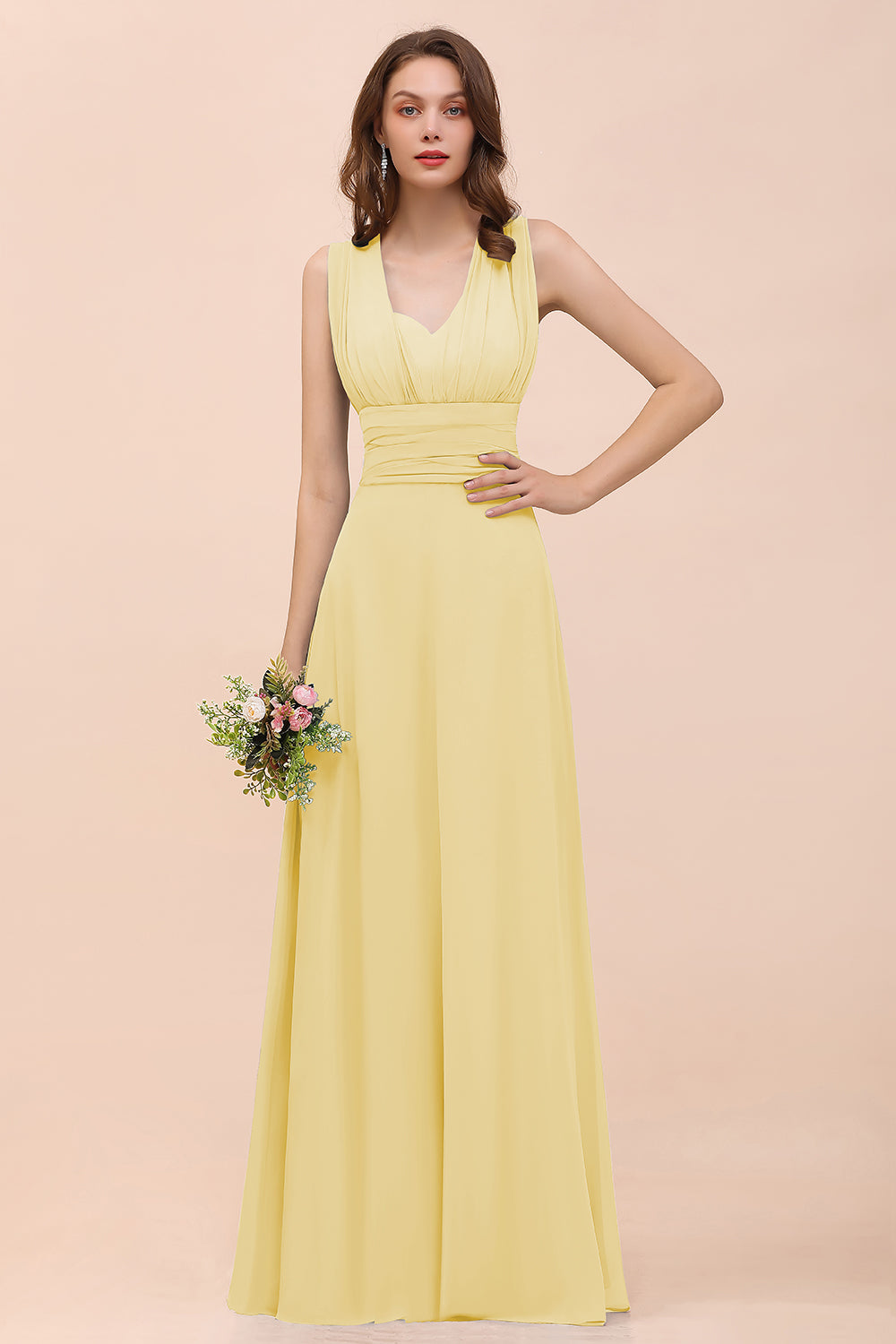 New Arrival Dusty Blue Ruched Long Convertible Bridesmaid dresses