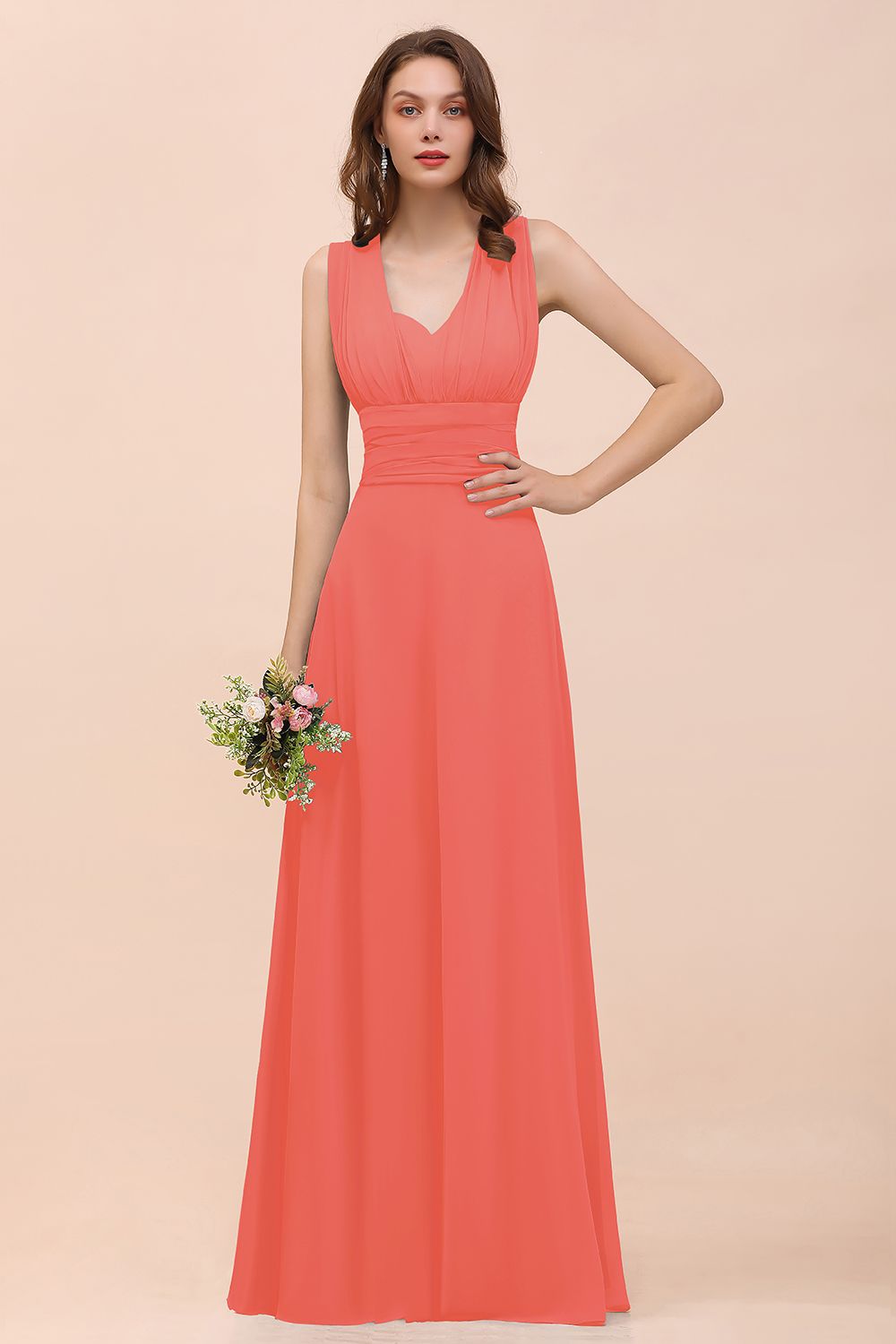 New Arrival Dusty Blue Ruched Long Convertible Bridesmaid dresses