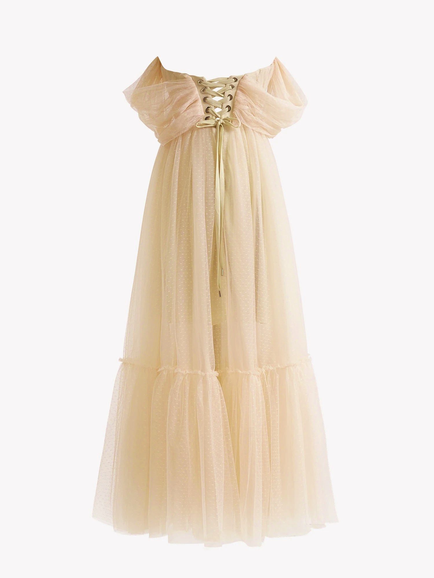 Nova A-Line Champagne Tulle Sweetheart Tea-Length Prom Dress