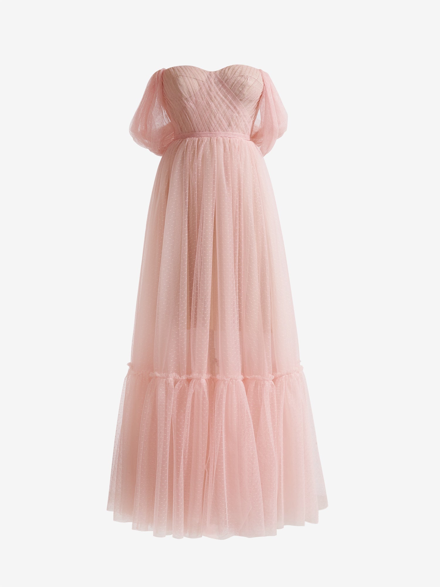 Nova A-Line Rose Pink Tulle Sweetheart Tea-Length Prom Dress