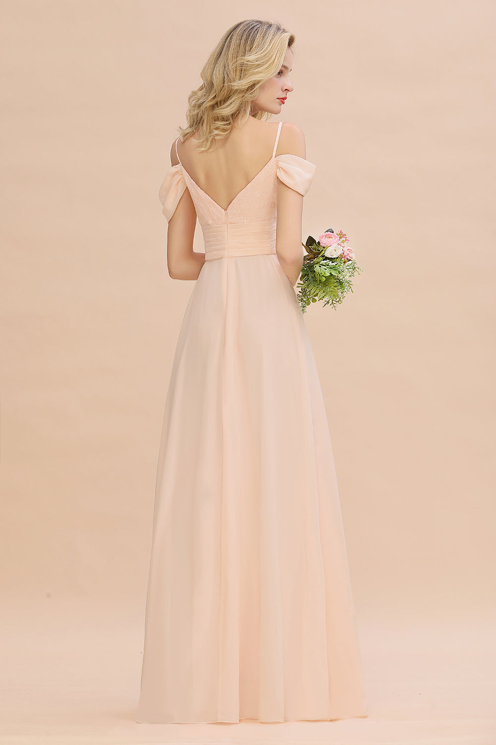 Off-the-Shoulder Sweetheart Ruched Long Bridesmaid Dresses