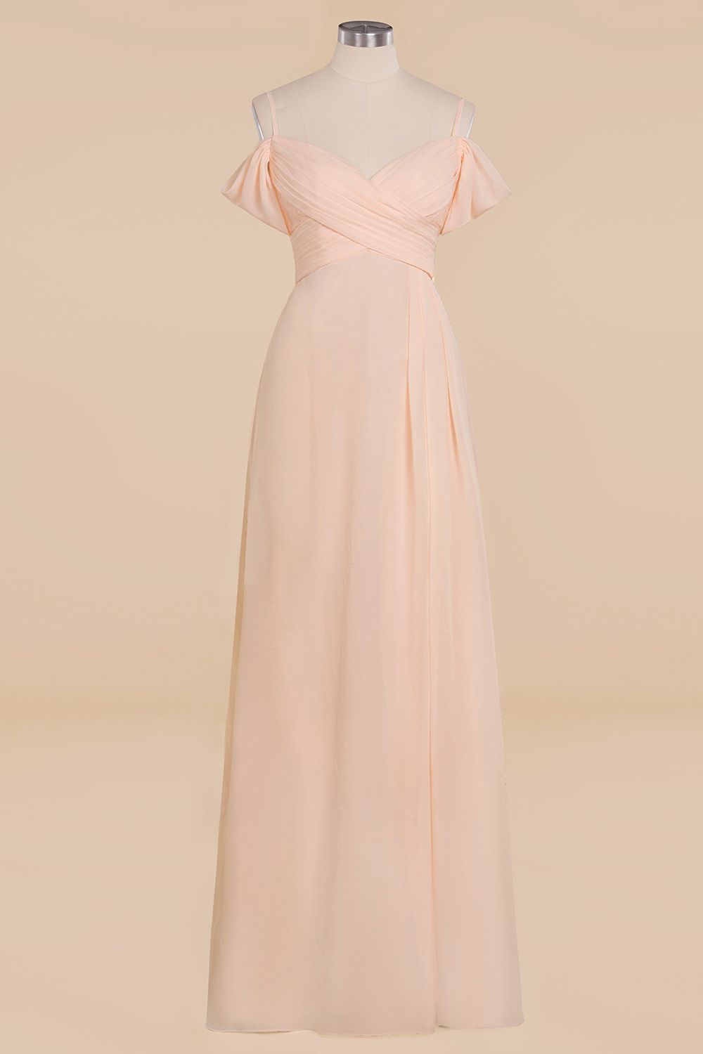 Off-the-Shoulder Sweetheart Ruched Long Bridesmaid Dresses